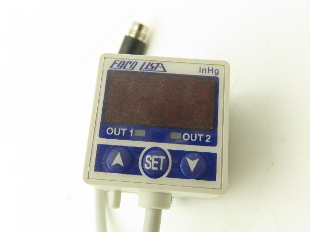 Foco DVP-200 Pressure Switch 12-24VDC 1/8" NPT 4-Pin Plug 0-29.9 InHg