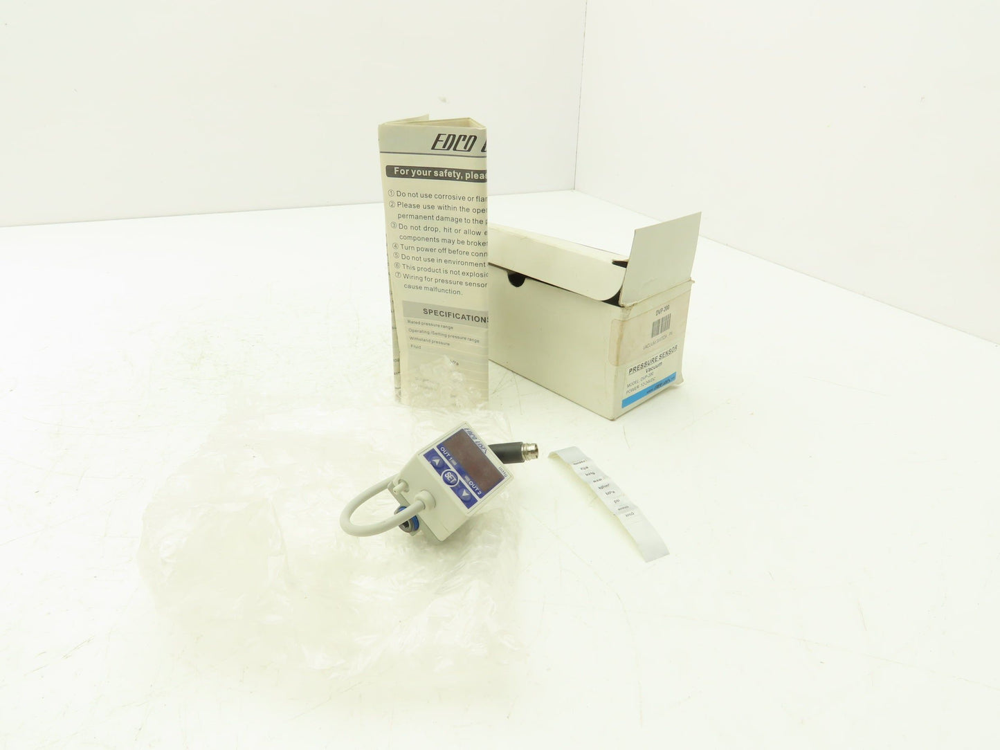 Foco DVP-200 Pressure Switch 12-24VDC 1/8" NPT 4-Pin Plug 0-29.9 InHg