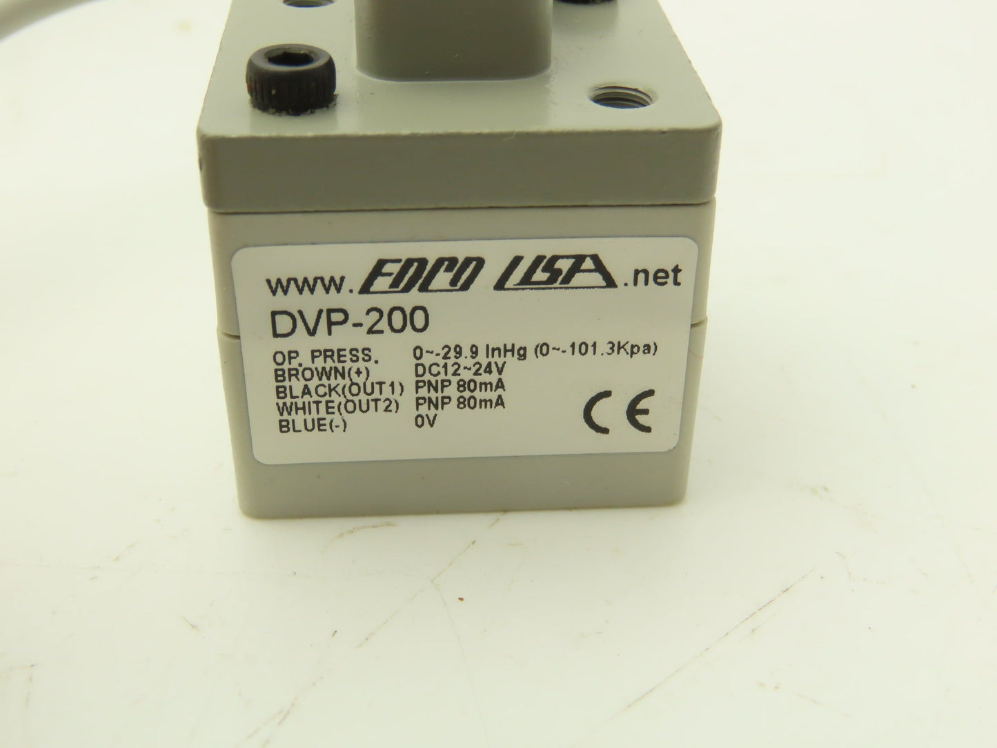 Foco DVP-200 Pressure Switch 12-24VDC 1/8" NPT 4-Pin Plug 0-29.9 InHg