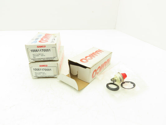 Namco 10061170001 Indicator Light Retaining Ring 125V Red Lot of 3