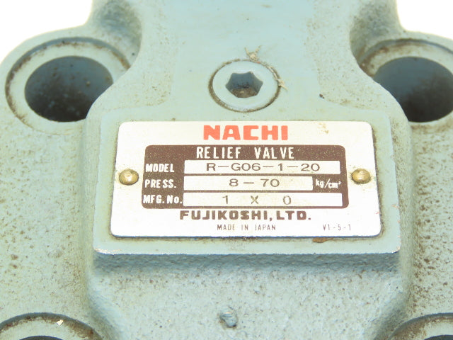 Nachi R-G06-1-20 Hydraulic Pressure Control Relief Valve