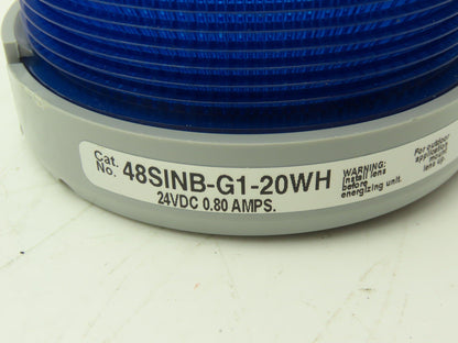 Edwards 48SINB-G1-20WH AdaptaBeacon Light 24VDC 20W 0.8A Blue Steady On 1/2" NPT