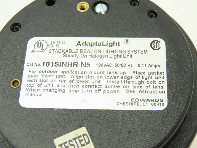Edwards 101SINHR-N5 AdaptaLight Beacon 120VAC 0.11A Red Steady On