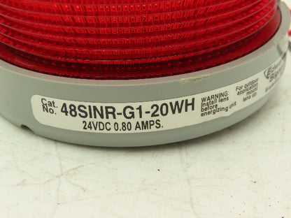 Edwards 48SINR-G1-20WH AdaptaBeacon Light 24VDC 20W 0.8A Red Steady On 1/2" NPT