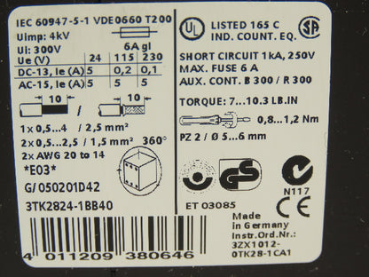 Siemens 3TK2824-1BB40 Sirius Safety Relay Control Lot of 4