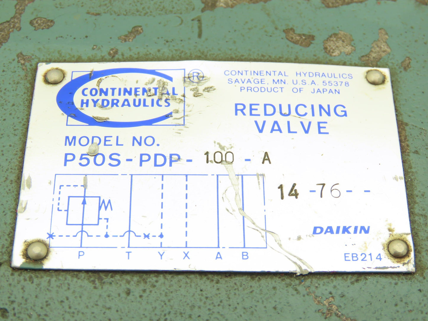 Continental Hydraulics P50S-PDP-100-A Reducing Valve