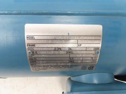 Electra Gear CT200GTC-26AC1420EE Gearmotor 20:1 Ratio 88rpm 2Hp 460V 3PH 145T RH