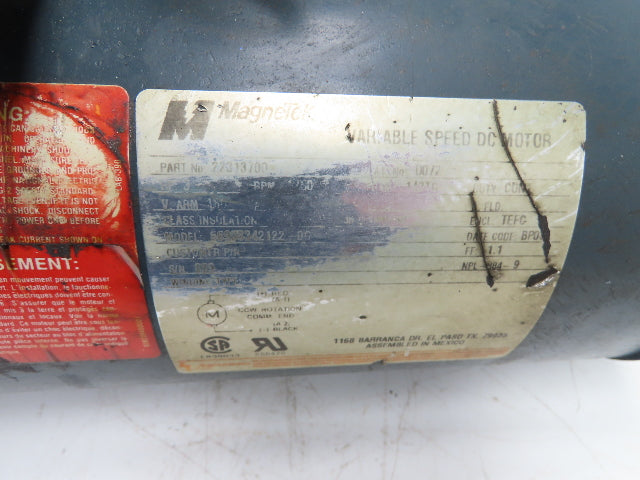 MagneTek Variable Speed DC Motor 3Hp 1750rpm 180VDC 143TC TEFC
