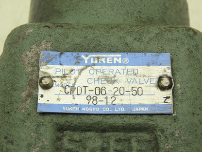 Yuken CPDT-06-20-50 Pilot Operated Check Valve 3/4" NPT