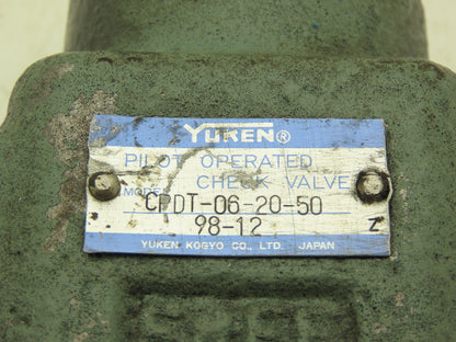 Yuken CPDT-06-20-50 Pilot Operated Check Valve 3/4" NPT