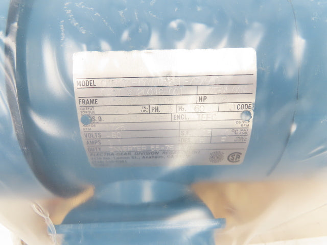 Electra Gear CK50TC-17ALC520LE Gearmotor 20:1 Ratio 86rpm 1/2Hp 480V 3PH 56C LH