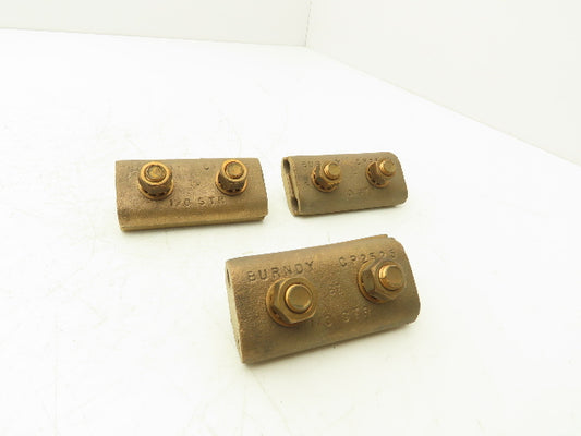 Burndy CP2525 Clamp 1/0 Stranded Copper Cable Lot of 3