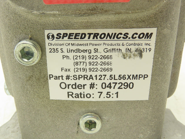Electra Grove Gear SPRA127.5L56XMPP Speedtronics Gearbox 7.5 Ratio 233rpm 56C LH