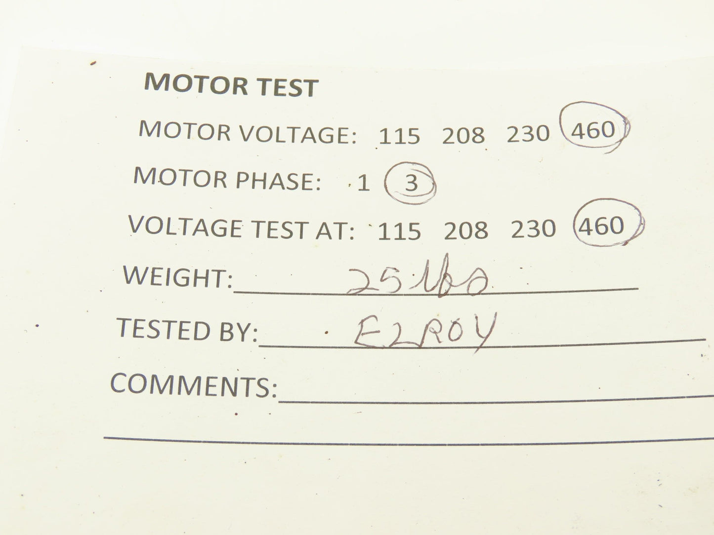 Electra Gear CK50TC-17ALC510LE AC Motor .5Hp 1725rpm 480V 3PH 56C CK56TC2-17ALC5