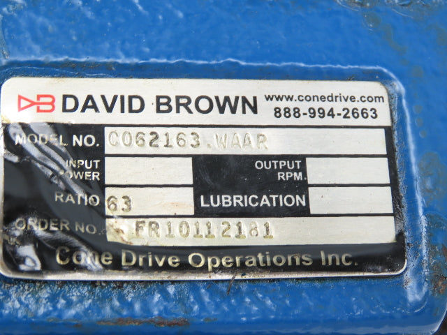 David Brown C062163.WAAR Helical Gearbox 63:1 Reducer 27rpm 140TC Hollow Shaft