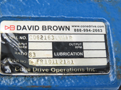 David Brown C062163.WAAR Helical Gearbox 63:1 Reducer 27rpm 140TC Hollow Shaft