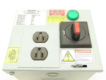 Daykin MDGTA-05 Stepdown Power Transformer Disc 1000VA HV 480 LV 120 1PH 8.3A