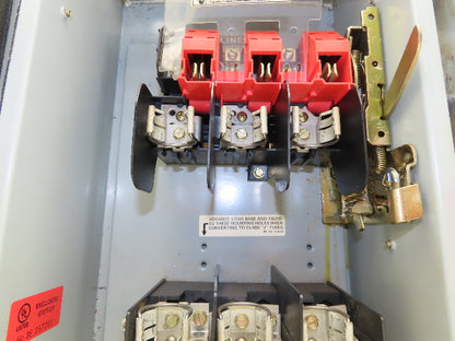 Siemens HF362J Safety Disconnect Switch 60A 3 Pole 600V AC Fusible