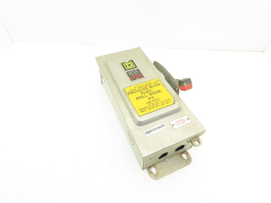 Square D HU361DS Safety Disconnect Switch 30 Amp 600V 3 Pole Non-Fused SS F06