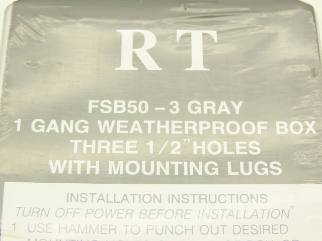 RT FSB50-3 Weatherproof 1-Gang Outlet Box 3-Hole 1/2"NPT  Lot of 20