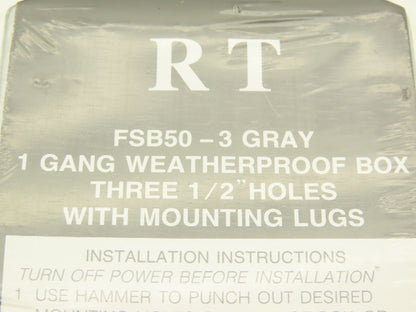 RT FSB50-3 Weatherproof 1-Gang Outlet Box 3-Hole 1/2"NPT  Lot of 20