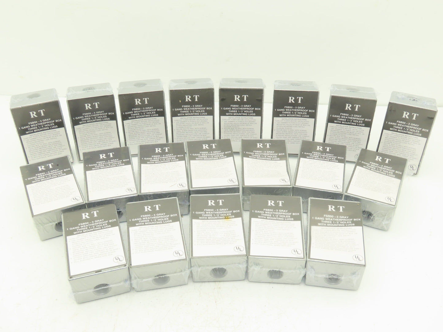 RT FSB50-3 Weatherproof 1-Gang Outlet Box 3-Hole 1/2"NPT  Lot of 20