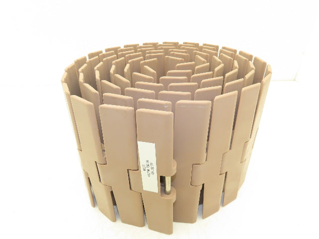 MCC HDFM 750 XL 7.5" TableTop Chain Plastic Conveyor Belt Side-Flex 10' Tan