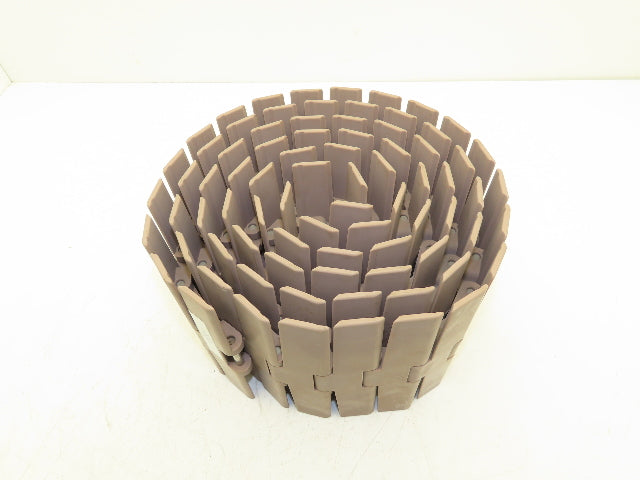 MCC HDFM 750 XL 7.5" TableTop Chain Plastic Conveyor Belt Side-Flex 10' Tan