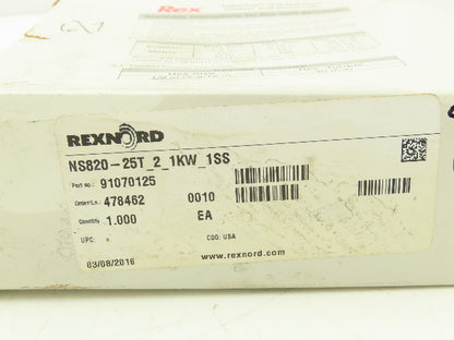 Rexnord NS820-25T-2-1KW-1SS Double Sprocket for TableTop Conveyor Chain 2" Bore