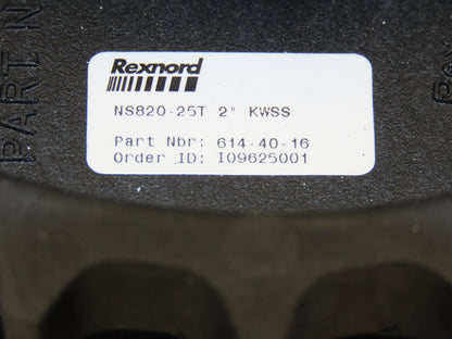 Rexnord NS820-25T-2-KWSS Double Sprocket for TableTop Conveyor Chain 2" Bore