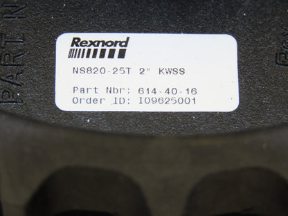 Rexnord NS820-25T-2-KWSS Double Sprocket for TableTop Conveyor Chain 2" Bore