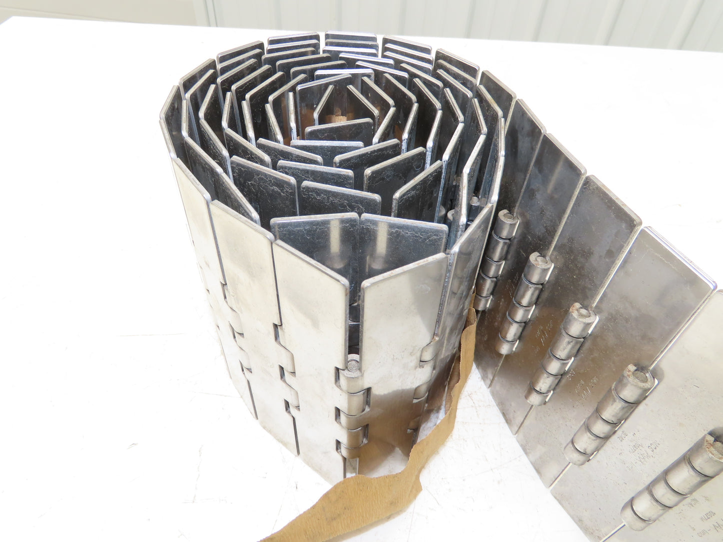 Rexnord MCC 10S77M 7.5" Steel TableTop Conveyor Chain Straight Running 10'