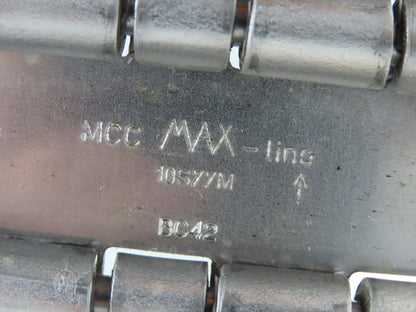 Rexnord MCC 10S77M 7.5" Steel TableTop Conveyor Chain Straight Running 10'