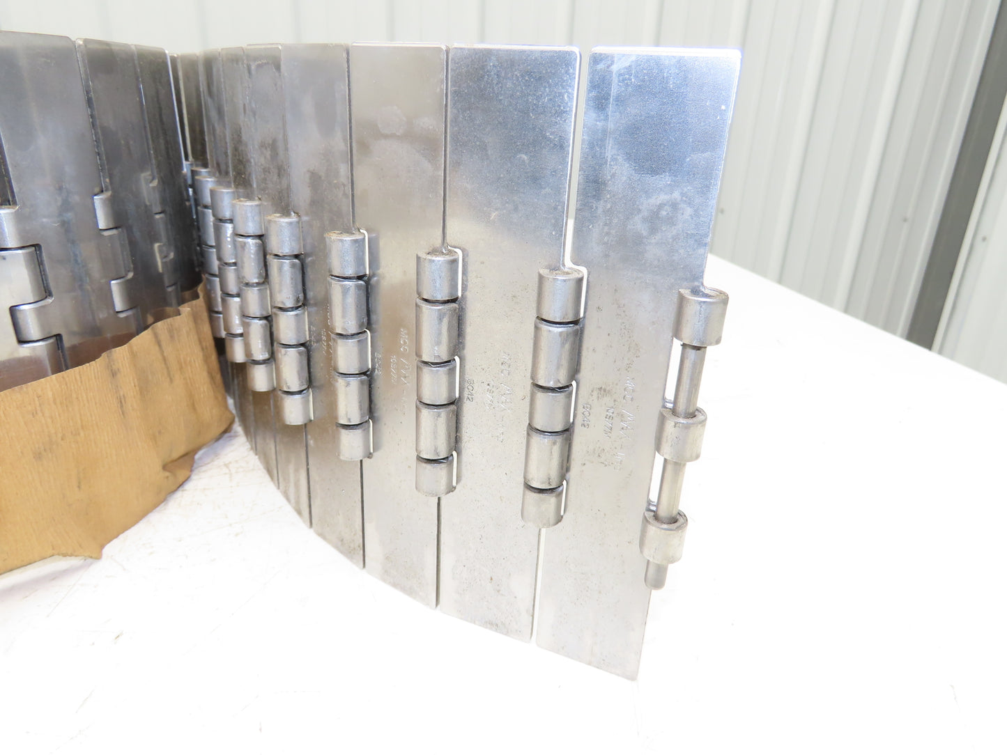 Rexnord MCC 10S77M 7.5" Steel TableTop Conveyor Chain Straight Running 10'