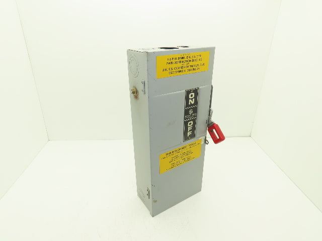 General Electric TH3363 Electrical Safety Disconnect Switch 100A 600V Fused