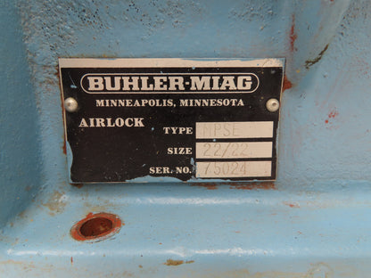 Buhler-Miag 22/22 MPSE Blow Thru Rotary Airlock Feeder Valve 8x8" Square Flange