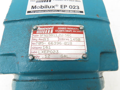Rexnord SFN15B11.2U-56C Inline Gearbox 10.9:1 Reducer 161rpm 56C