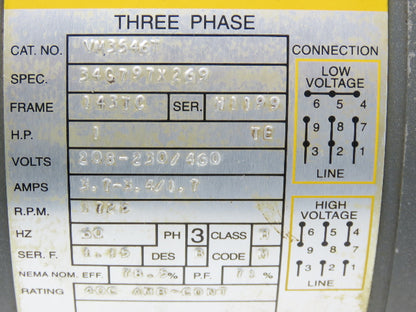Falk 1425WBWM2A Omnibox Gear Motor Double Reducer 400:1 Gearbox 4.3rpm 1Hp 140TC