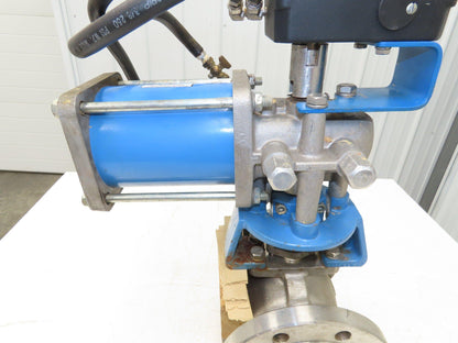 Neles Jamesbury 4" Stainless Flanged Ball Valve 316SS 100PSI Pneumatic Actuator