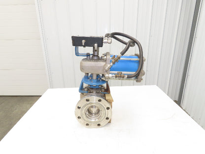 Neles Jamesbury 4" Stainless Flanged Ball Valve 316SS 100PSI Pneumatic Actuator