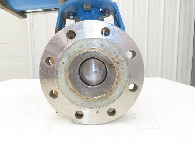 Neles Jamesbury 4" Stainless Flanged Ball Valve 316SS 100PSI Pneumatic Actuator