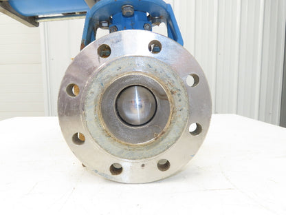 Neles Jamesbury 4" Stainless Flanged Ball Valve 316SS 100PSI Pneumatic Actuator