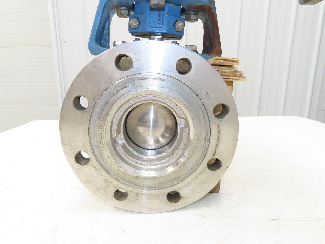 Neles Jamesbury 4" Stainless Flanged Ball Valve 316SS 100PSI Pneumatic Actuator
