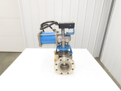 Neles Jamesbury 4" Stainless Flanged Ball Valve 316SS 100PSI Pneumatic Actuator