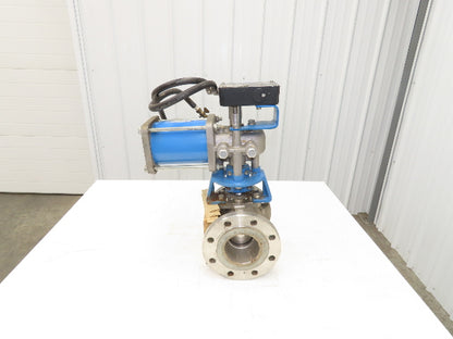 Neles Jamesbury 4" Stainless Flanged Ball Valve 316SS 100PSI Pneumatic Actuator