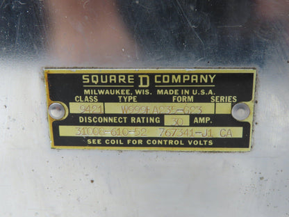 Square D W999FA235-G23 Combination Motor Starter 60A Disc 600V W/Transformer