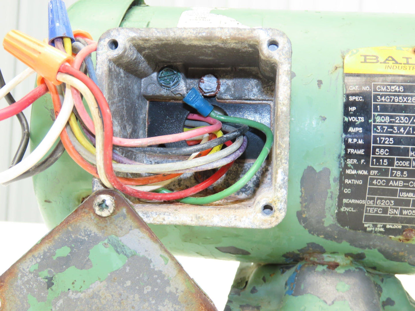 Baldor CM3546 Gearmotor 20:1 Reducer 88rpm 1Hp 230/460V 3PH 56C LH Output
