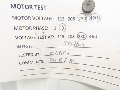 Baldor CM3546 Gearmotor 20:1 Reducer 88rpm 1Hp 230/460V 3PH 56C LH Output