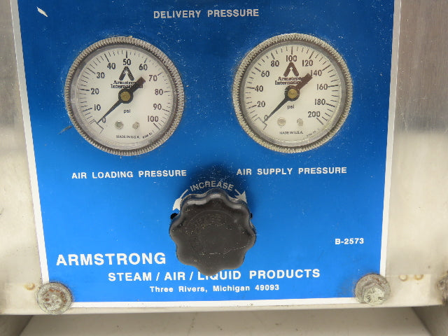 Armstrong Control Panel B-2573 Pneumatic Pressure Regulator Panel W/Gauges