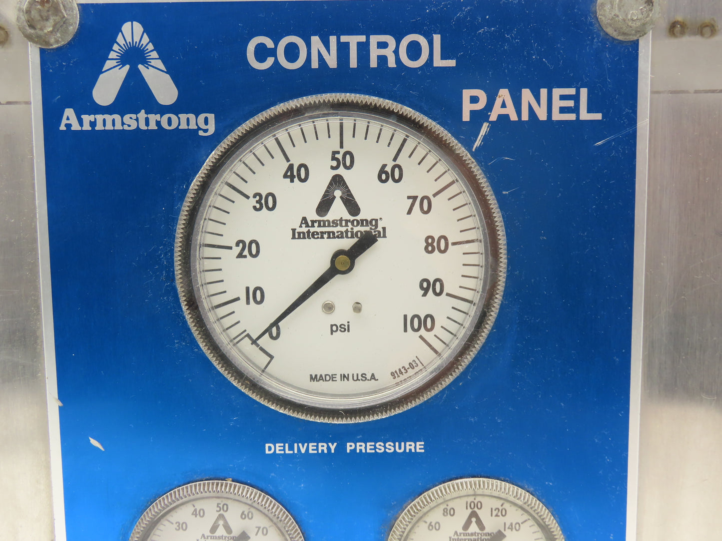 Armstrong Control Panel B-2573 Pneumatic Pressure Regulator Panel W/Gauges